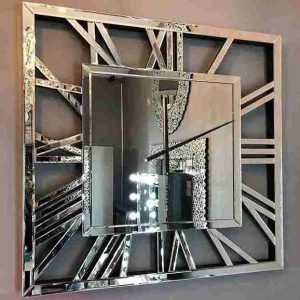 Mirror Wall Clock Silver
