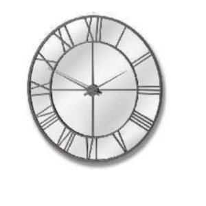 Round Silver Analogue Wall Clock